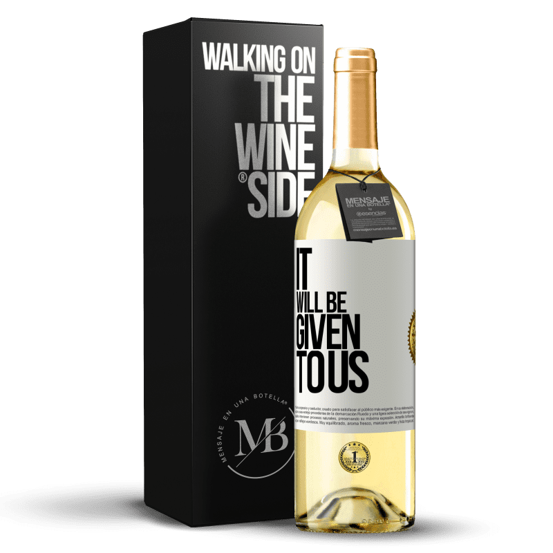 29,95 € Free Shipping | White Wine WHITE Edition It will be given to us White Label. Customizable label Young wine Harvest 2023 Verdejo