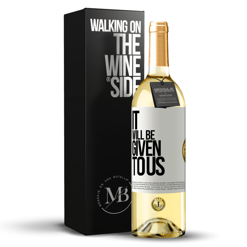 29,95 € Free Shipping | White Wine WHITE Edition It will be given to us White Label. Customizable label Young wine Harvest 2024 Verdejo