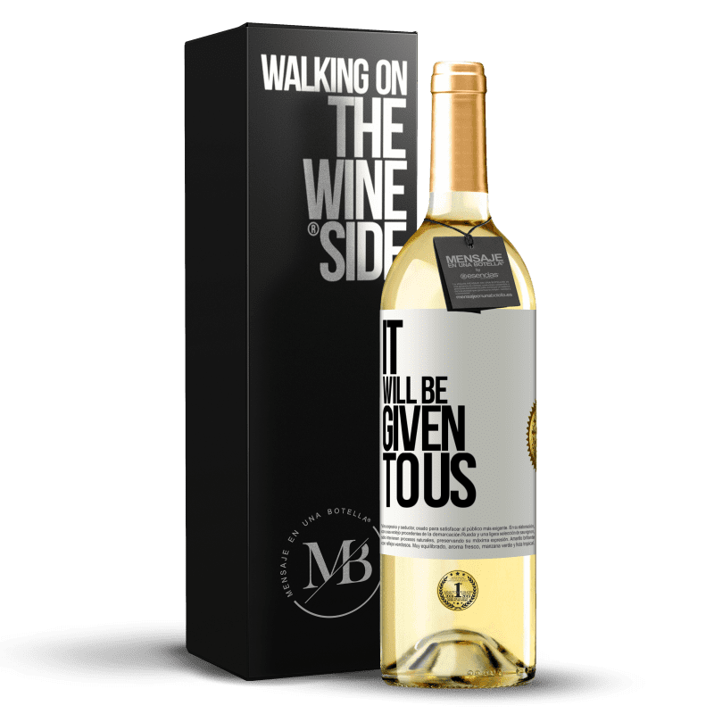 29,95 € Free Shipping | White Wine WHITE Edition It will be given to us White Label. Customizable label Young wine Harvest 2025 Verdejo
