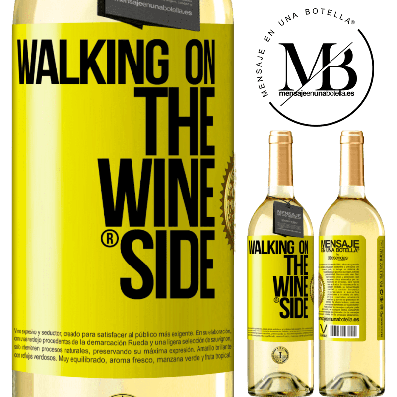 29,95 € 送料無料 | 白ワイン WHITEエディション Walking on the Wine Side® 黄色のラベル. カスタマイズ可能なラベル 若いワイン 収穫 2024 Verdejo