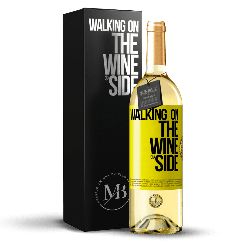 29,95 € Бесплатная доставка | Белое вино Издание WHITE Walking on the Wine Side® Желтая этикетка. Настраиваемая этикетка Молодое вино Урожай 2024 Verdejo