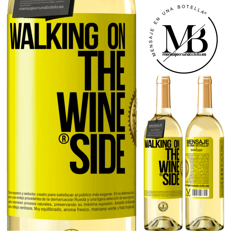 29,95 € Kostenloser Versand | Weißwein WHITE Ausgabe Walking on the Wine Side® Gelbes Etikett. Anpassbares Etikett Junger Wein Ernte 2024 Verdejo