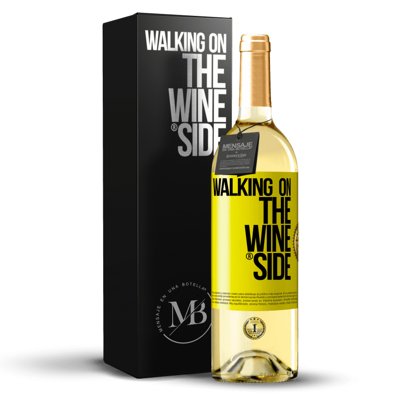 29,95 € Kostenloser Versand | Weißwein WHITE Ausgabe Walking on the Wine Side® Gelbes Etikett. Anpassbares Etikett Junger Wein Ernte 2024 Verdejo