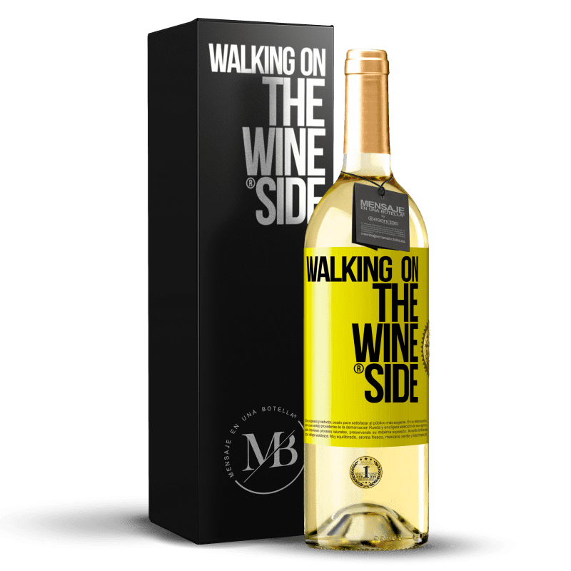 29,95 € Spedizione Gratuita | Vino bianco Edizione WHITE Walking on the Wine Side® Etichetta Gialla. Etichetta personalizzabile Vino giovane Raccogliere 2024 Verdejo