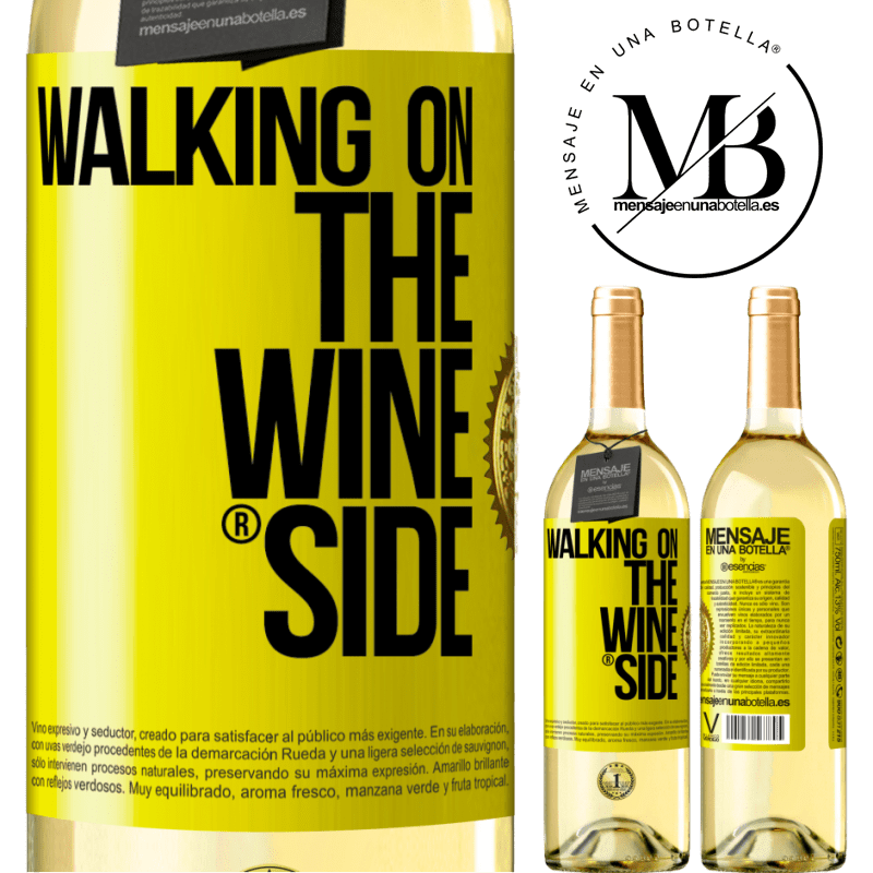 29,95 € Envio grátis | Vinho branco Edição WHITE Walking on the Wine Side® Etiqueta Amarela. Etiqueta personalizável Vinho jovem Colheita 2023 Verdejo
