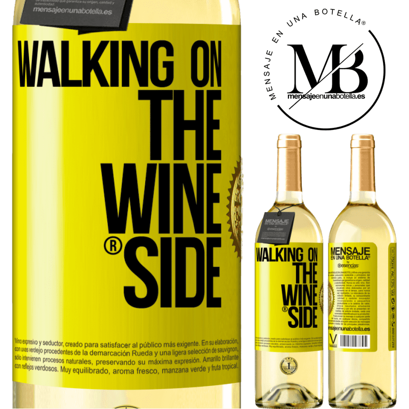 29,95 € 免费送货 | 白葡萄酒 WHITE版 Walking on the Wine Side® 黄色标签. 可自定义的标签 青年酒 收成 2023 Verdejo