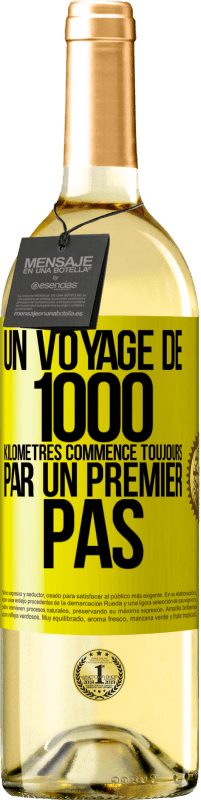 29,95 € | Vin blanc Édition WHITE Un voyage de 1000 kilomètres commence toujours par un premier pas Étiquette Jaune. Étiquette personnalisable Vin jeune Récolte 2024 Verdejo