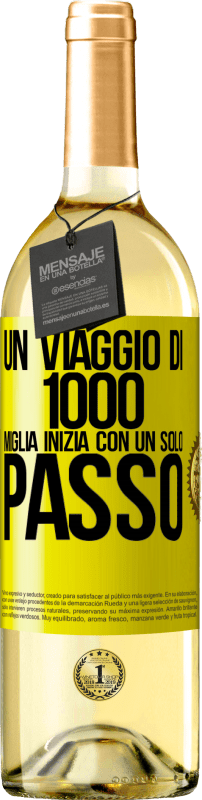 29,95 € | Vino bianco Edizione WHITE Un viaggio di mille miglia inizia con un solo passo Etichetta Gialla. Etichetta personalizzabile Vino giovane Raccogliere 2024 Verdejo