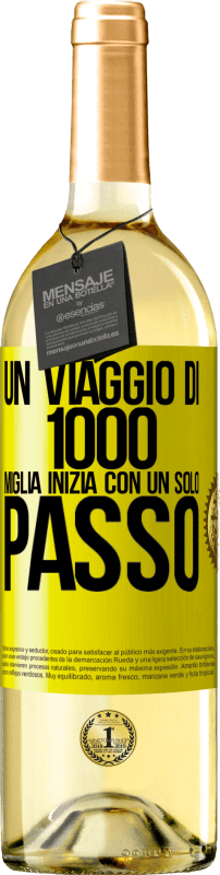 29,95 € | Vino bianco Edizione WHITE Un viaggio di mille miglia inizia con un solo passo Etichetta Gialla. Etichetta personalizzabile Vino giovane Raccogliere 2025 Verdejo