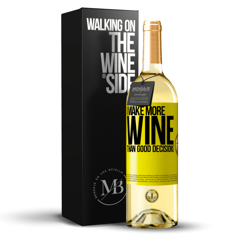 29,95 € Free Shipping | White Wine WHITE Edition I make more wine than good decisions Yellow Label. Customizable label Young wine Harvest 2024 Verdejo