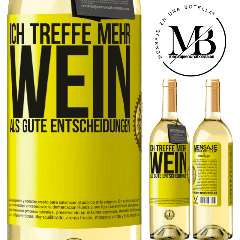 29,95 € Kostenloser Versand | Weißwein WHITE Ausgabe Ich treffe mehr Wein als gute Entscheidungen Gelbes Etikett. Anpassbares Etikett Junger Wein Ernte 2023 Verdejo