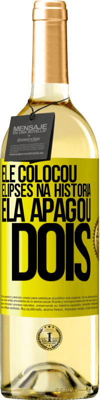 29,95 € | Vinho branco Edição WHITE ele colocou elipses na história, ela apagou dois Etiqueta Amarela. Etiqueta personalizável Vinho jovem Colheita 2024 Verdejo