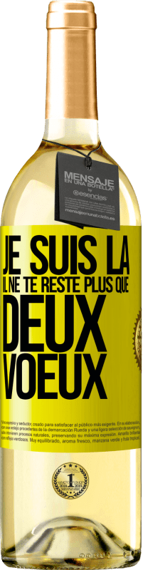 29,95 € | Vin blanc Édition WHITE Je suis là. Il ne te reste plus que deux voeux Étiquette Jaune. Étiquette personnalisable Vin jeune Récolte 2024 Verdejo