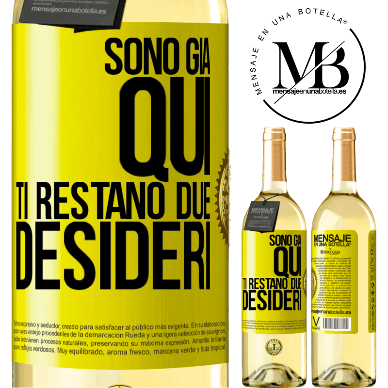 29,95 € Spedizione Gratuita | Vino bianco Edizione WHITE Sono già qui. Ti restano due desideri Etichetta Gialla. Etichetta personalizzabile Vino giovane Raccogliere 2025 Verdejo