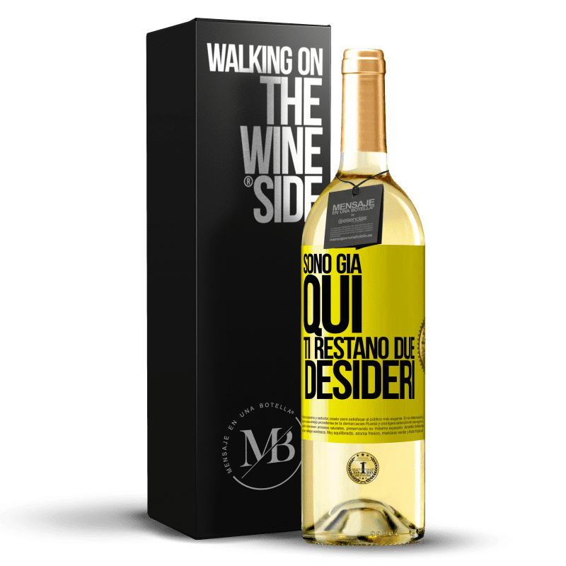 29,95 € Spedizione Gratuita | Vino bianco Edizione WHITE Sono già qui. Ti restano due desideri Etichetta Gialla. Etichetta personalizzabile Vino giovane Raccogliere 2024 Verdejo