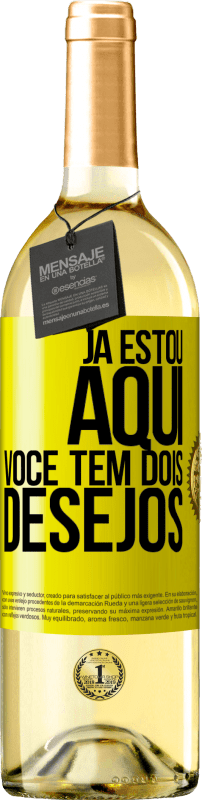 29,95 € Envio grátis | Vinho branco Edição WHITE Já estou aqui. Você tem dois desejos Etiqueta Amarela. Etiqueta personalizável Vinho jovem Colheita 2024 Verdejo