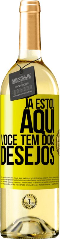29,95 € | Vinho branco Edição WHITE Já estou aqui. Você tem dois desejos Etiqueta Amarela. Etiqueta personalizável Vinho jovem Colheita 2025 Verdejo