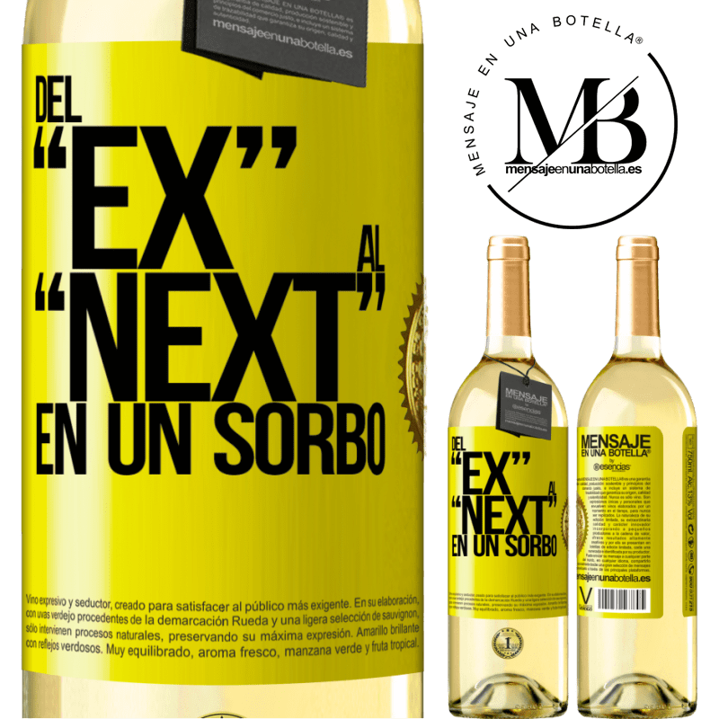 29,95 € Free Shipping | White Wine WHITE Edition Del EX al NEXT en un sorbo Yellow Label. Customizable label Young wine Harvest 2022 Verdejo