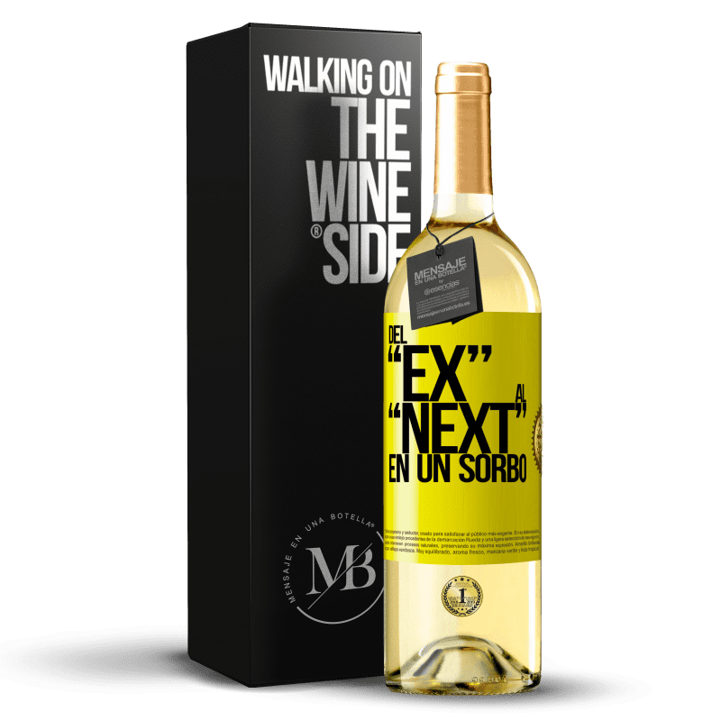 29,95 € Spedizione Gratuita | Vino bianco Edizione WHITE Del EX al NEXT en un sorbo Etichetta Gialla. Etichetta personalizzabile Vino giovane Raccogliere 2023 Verdejo
