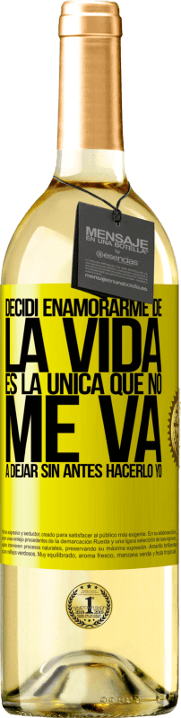 «Decidí enamorarme de la vida. Es la única que no me va a dejar sin antes hacerlo yo» Edición WHITE
