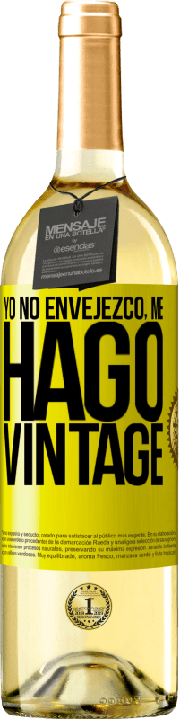 29,95 € Envío gratis | Vino Blanco Edición WHITE Yo no envejezco, me hago vintage Etiqueta Amarilla. Etiqueta personalizable Vino joven Cosecha 2025 Verdejo