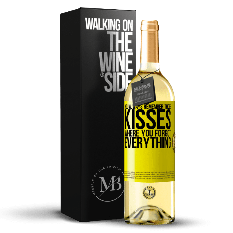 29,95 € Free Shipping | White Wine WHITE Edition You always remember those kisses where you forgot everything Yellow Label. Customizable label Young wine Harvest 2024 Verdejo