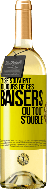 29,95 € Envoi gratuit | Vin blanc Édition WHITE On se souvient toujours de ces baisers où tout s'oublie Étiquette Jaune. Étiquette personnalisable Vin jeune Récolte 2025 Verdejo