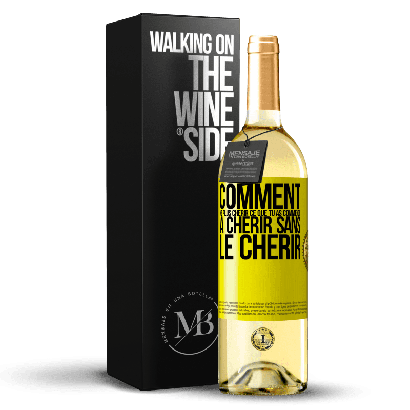 29,95 € Envoi gratuit | Vin blanc Édition WHITE Comment ne plus chérir ce que tu as commencé à chérir sans le chérir Étiquette Jaune. Étiquette personnalisable Vin jeune Récolte 2024 Verdejo