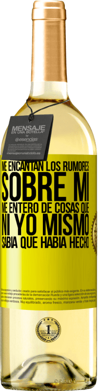 «Me encantan los rumores sobre mí, me entero de cosas que ni yo mismo sabía que había hecho» Edición WHITE
