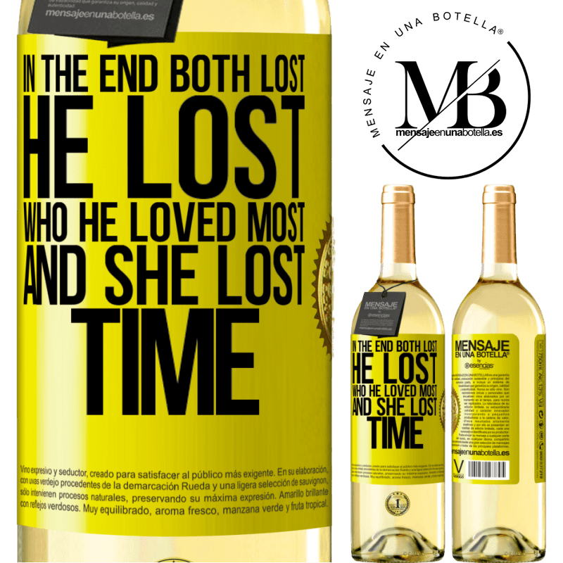 29,95 € Free Shipping | White Wine WHITE Edition In the end, both lost. He lost who he loved most, and she lost time Yellow Label. Customizable label Young wine Harvest 2022 Verdejo