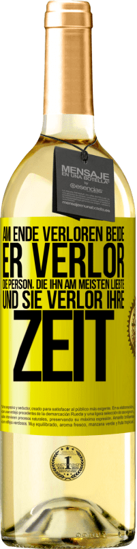 «Am Ende verloren beide. Er verlor die Person, die ihn am meisten liebte, und sie verlor ihre Zeit» WHITE Ausgabe