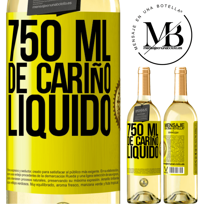 29,95 € Envío gratis | Vino Blanco Edición WHITE 750 ml. de cariño líquido Etiqueta Amarilla. Etiqueta personalizable Vino joven Cosecha 2023 Verdejo