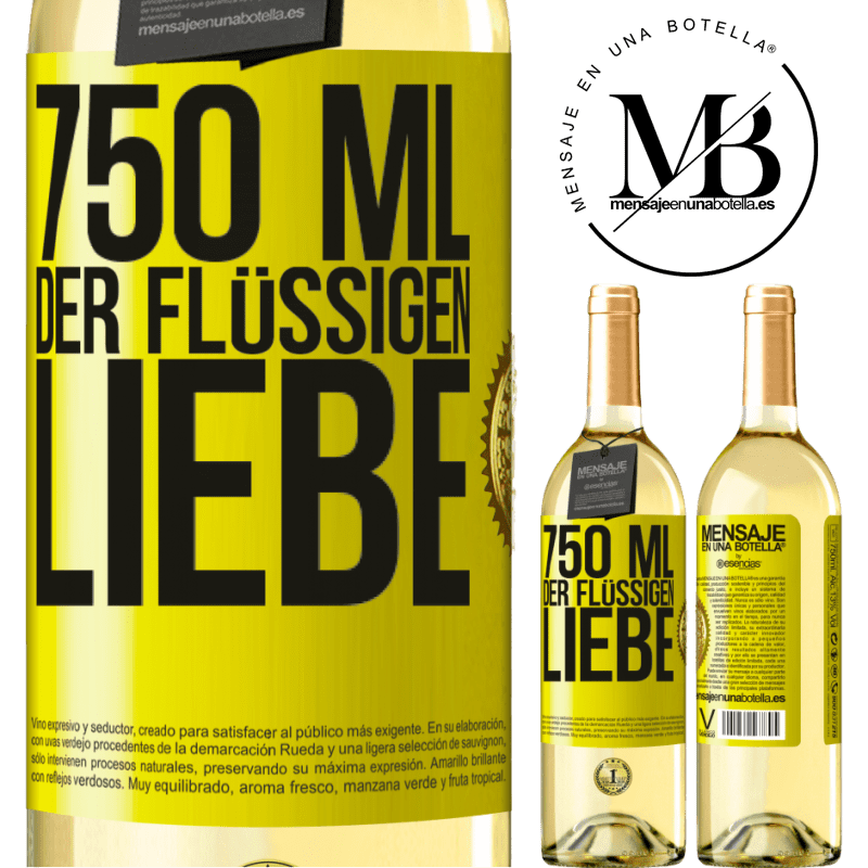 29,95 € Kostenloser Versand | Weißwein WHITE Ausgabe 750 ml flüssiger Liebe Gelbes Etikett. Anpassbares Etikett Junger Wein Ernte 2024 Verdejo