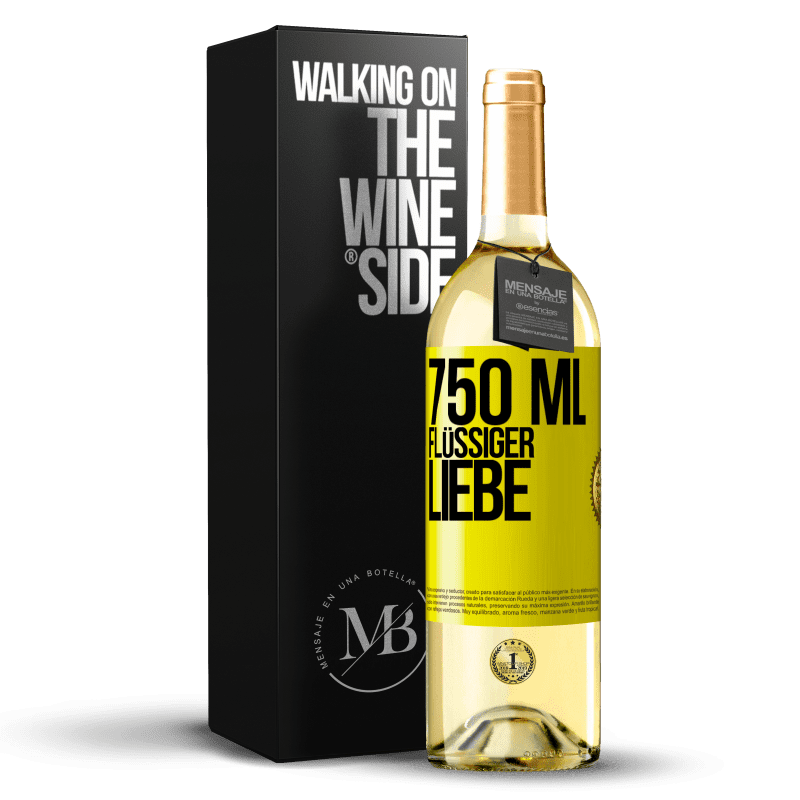 29,95 € Kostenloser Versand | Weißwein WHITE Ausgabe 750 ml flüssiger Liebe Gelbes Etikett. Anpassbares Etikett Junger Wein Ernte 2023 Verdejo