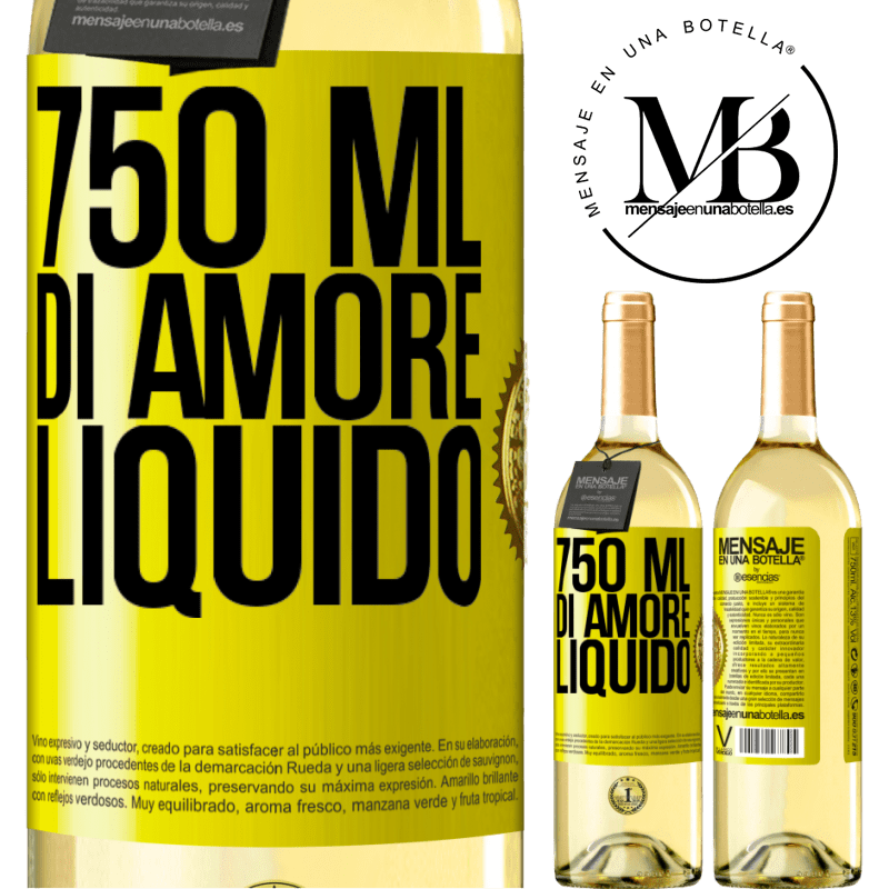 29,95 € Spedizione Gratuita | Vino bianco Edizione WHITE 750 ml di amore liquido Etichetta Gialla. Etichetta personalizzabile Vino giovane Raccogliere 2025 Verdejo