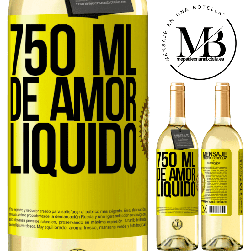 29,95 € Envio grátis | Vinho branco Edição WHITE 750 ml de amor líquido Etiqueta Amarela. Etiqueta personalizável Vinho jovem Colheita 2024 Verdejo