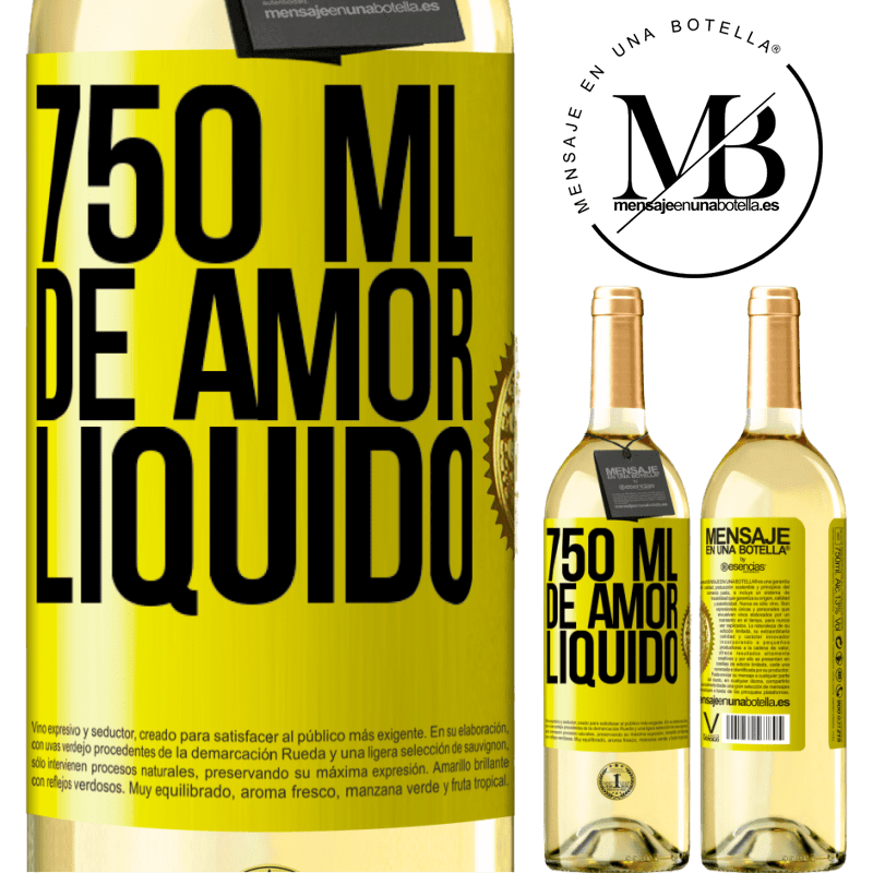 29,95 € Envio grátis | Vinho branco Edição WHITE 750 ml de amor líquido Etiqueta Amarela. Etiqueta personalizável Vinho jovem Colheita 2025 Verdejo