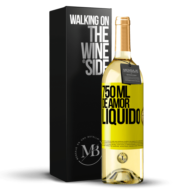 29,95 € Envio grátis | Vinho branco Edição WHITE 750 ml de amor líquido Etiqueta Amarela. Etiqueta personalizável Vinho jovem Colheita 2024 Verdejo