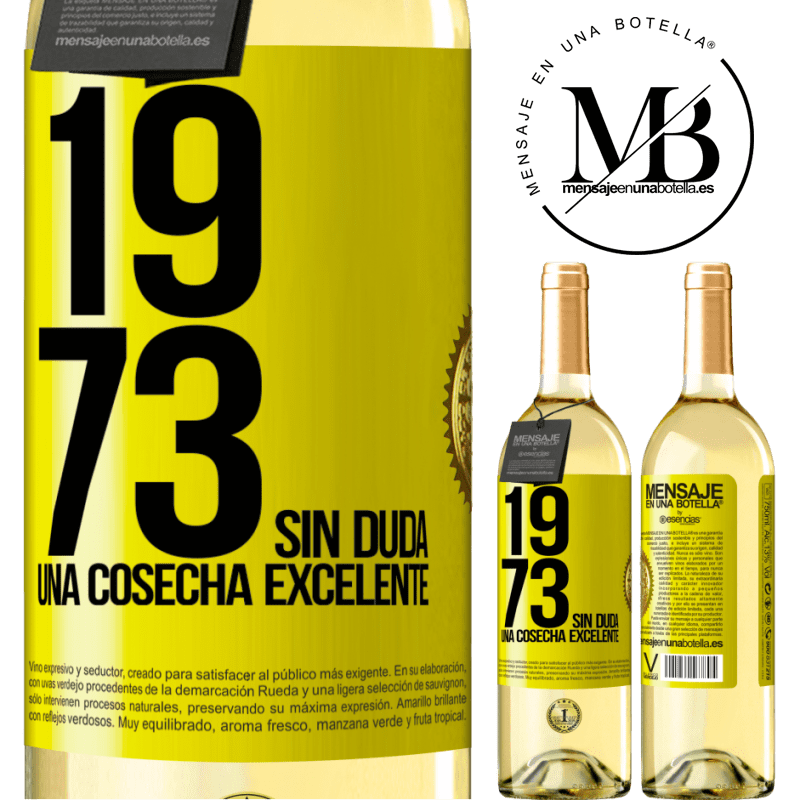 29,95 € Envío gratis | Vino Blanco Edición WHITE 1973. Sin duda, una cosecha excelente Etiqueta Amarilla. Etiqueta personalizable Vino joven Cosecha 2023 Verdejo