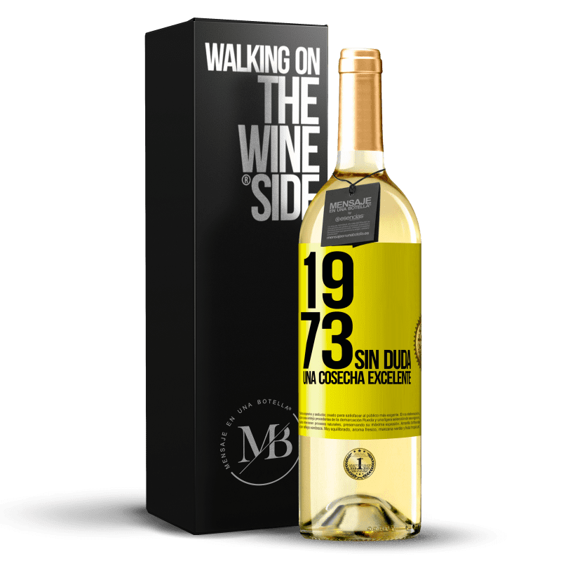 29,95 € Envío gratis | Vino Blanco Edición WHITE 1973. Sin duda, una cosecha excelente Etiqueta Amarilla. Etiqueta personalizable Vino joven Cosecha 2024 Verdejo