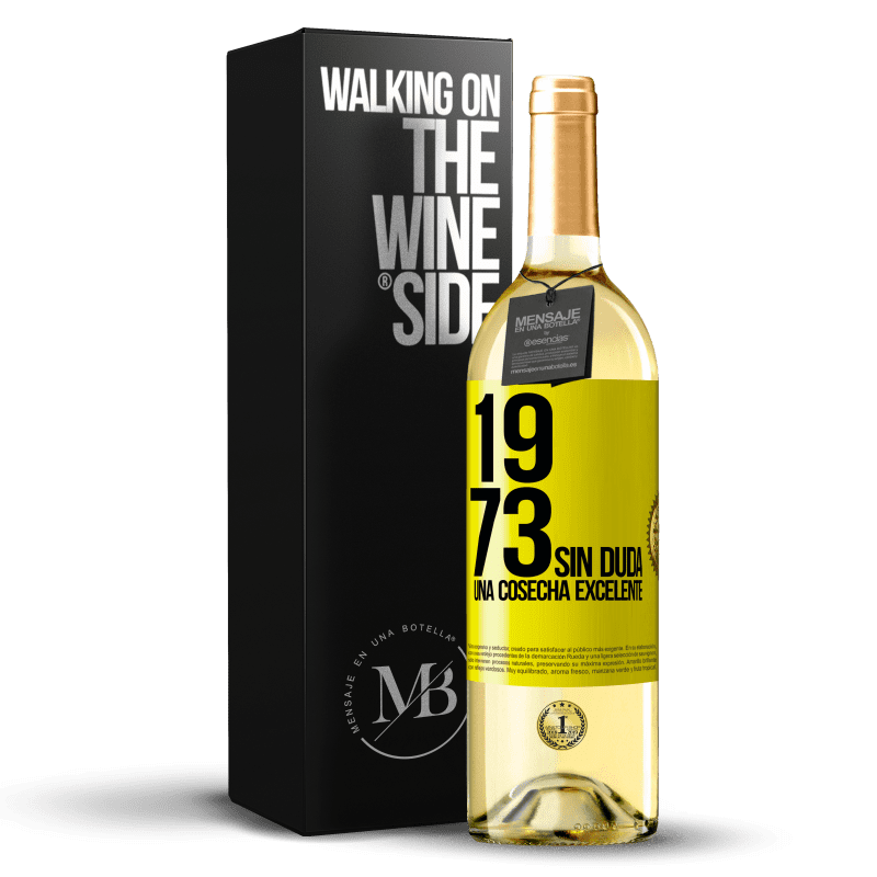 29,95 € Envío gratis | Vino Blanco Edición WHITE 1973. Sin duda, una cosecha excelente Etiqueta Amarilla. Etiqueta personalizable Vino joven Cosecha 2025 Verdejo