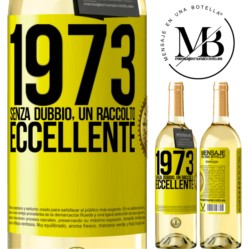 29,95 € Spedizione Gratuita | Vino bianco Edizione WHITE 1973. Senza dubbio, un raccolto eccellente Etichetta Gialla. Etichetta personalizzabile Vino giovane Raccogliere 2023 Verdejo