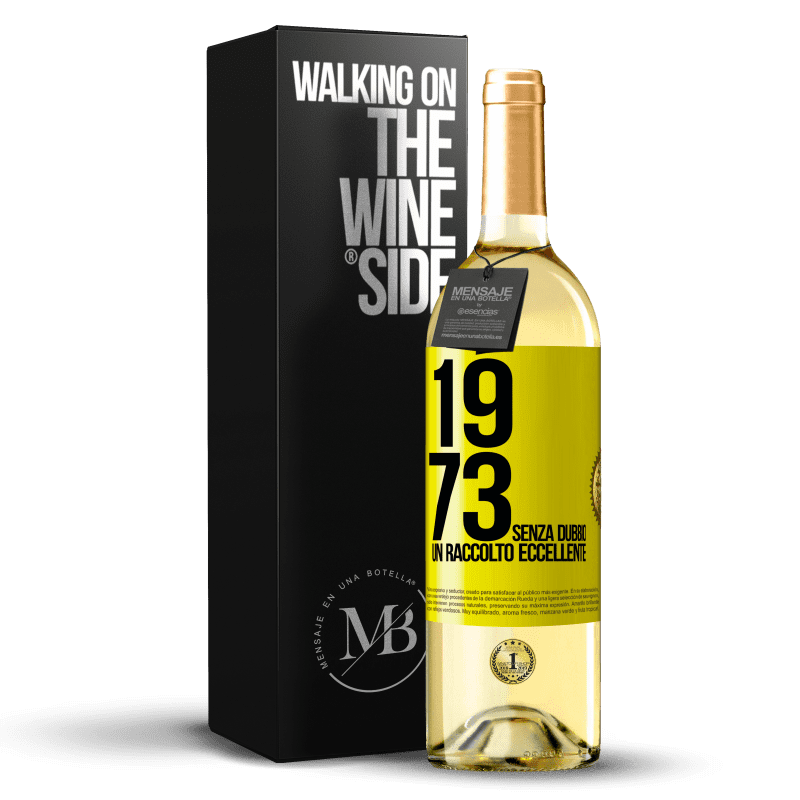 29,95 € Spedizione Gratuita | Vino bianco Edizione WHITE 1973. Senza dubbio, un raccolto eccellente Etichetta Gialla. Etichetta personalizzabile Vino giovane Raccogliere 2024 Verdejo