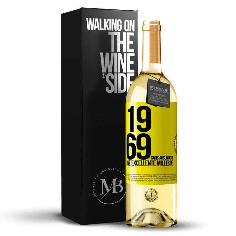 29,95 € Envoi gratuit | Vin blanc Édition WHITE 1969. Sans aucun doute, un excellent millésime Étiquette Jaune. Étiquette personnalisable Vin jeune Récolte 2024 Verdejo