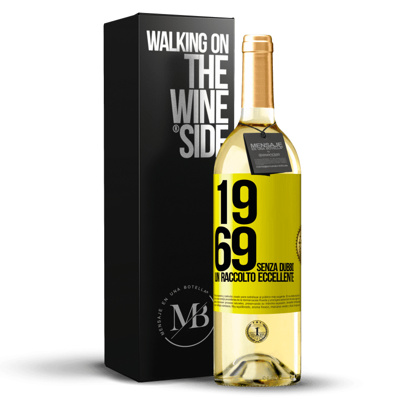 29,95 € Spedizione Gratuita | Vino bianco Edizione WHITE 1969. Senza dubbio, un raccolto eccellente Etichetta Gialla. Etichetta personalizzabile Vino giovane Raccogliere 2024 Verdejo