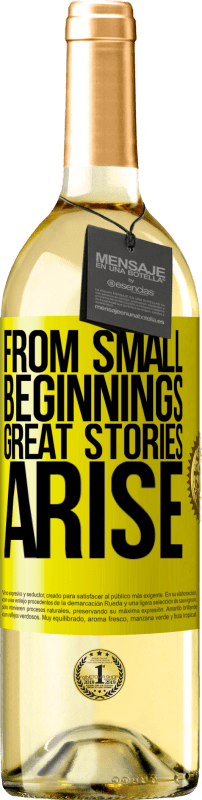 29,95 € Free Shipping | White Wine WHITE Edition From small beginnings great stories arise Yellow Label. Customizable label Young wine Harvest 2025 Verdejo