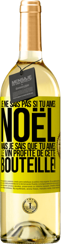 29,95 € | Vin blanc Édition WHITE Je ne sais pas si tu aimes Noël mais je sais que tu aimes le vin. Profite de cette bouteille! Étiquette Jaune. Étiquette personnalisable Vin jeune Récolte 2024 Verdejo