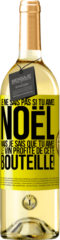 29,95 € Envoi gratuit | Vin blanc Édition WHITE Je ne sais pas si tu aimes Noël mais je sais que tu aimes le vin. Profite de cette bouteille! Étiquette Jaune. Étiquette personnalisable Vin jeune Récolte 2025 Verdejo