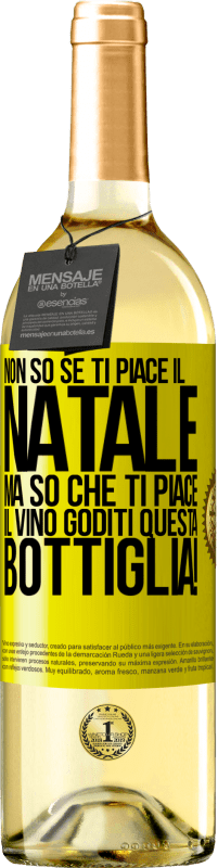 29,95 € Spedizione Gratuita | Vino bianco Edizione WHITE Non so se ti piace il Natale, ma so che ti piace il vino. Goditi questa bottiglia! Etichetta Gialla. Etichetta personalizzabile Vino giovane Raccogliere 2025 Verdejo