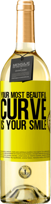 29,95 € | White Wine WHITE Edition Your most beautiful curve is your smile Yellow Label. Customizable label Young wine Harvest 2024 Verdejo